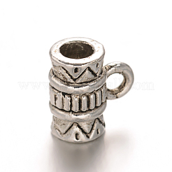 Column Tibetan Style Alloy Tube Bails&nbsp;X-TIBEB-O010-33AS-RS
