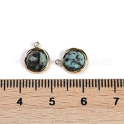 Natural African Turquoise(Jasper) Faceted Flat Round Charms&nbsp;STAS-I325-147G-01