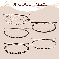 5Pcs 5 Style Nylon Thread Woven Braided Bracelets Set&nbsp;BJEW-SW00052