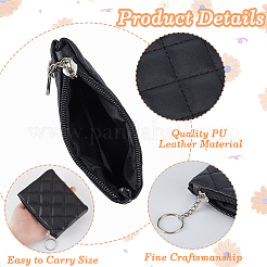 Rhombus Pattern PU Leather Zip Pouches&nbsp;ABAG-WH0040-12B-09
