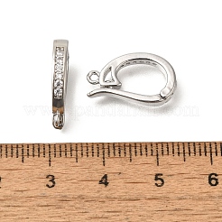 Rack Plating Brass Micro Pave Clear Cubic Zirconia Enhancer Shortener Bails&nbsp;KK-F883-13P