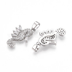 Brass Micro Pave Cubic Zirconia Pendants&nbsp;KK-N257-13P