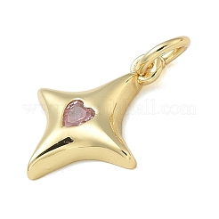 Rack Plating Brass Micro Pave Cubic Zirconia Pendants&nbsp;KK-K392-54G