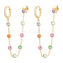 304 Stainless Steel Rhinestone Hoop Earrings&nbsp;EJEW-A161-04G-02
