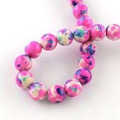 Dyed Natural Ocean White Jade Round Bead Strands&nbsp;G-R295-6mm-10