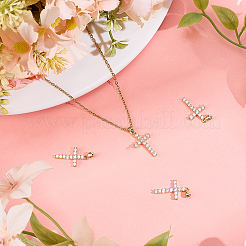 4Pcs Brass Micro Pave Clear Cubic Zirconia Pendants&nbsp;ZIRC-BBC0003-03G