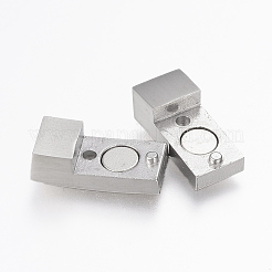 Tarnish Resistant 304 Stainless Steel Magnetic Clasps with Glue-in Ends&nbsp;STAS-F130-44P