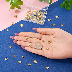 56Pcs 14 Styles Flower Brass Bead Caps&nbsp;KK-TA0002-03
