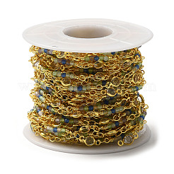 Brass Handmade Beaded Chains&nbsp;CHC-P011-E01-G