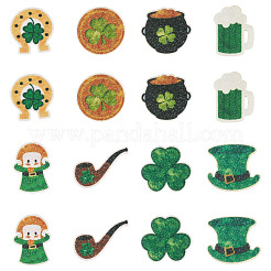 40Pcs 8 Styles Saint Patrick's Day Cloth Polyester Embroider Sew On Patches&nbsp;PATC-TA0001-60