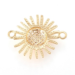 Brass Micro Pave Cubic Zirconia Links&nbsp;ZIRC-L068-13G