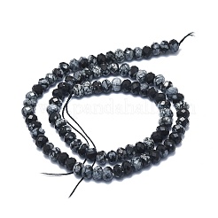 Natural Snowflake Obsidian Beads Strands&nbsp;G-F715-089