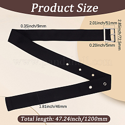 1Pc Black Cloth Waist Belly Belts&nbsp;AJEW-GF0014-51P