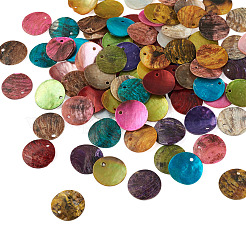 100Pcs 10 Colors Spray Paint Natural Akoya Shell Pendants&nbsp;SHEL-CD0001-01