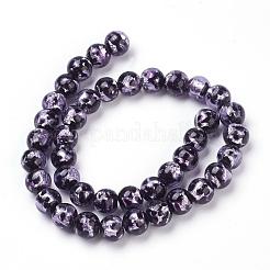 Handmade Silver Foil Lampwork Beads Strands&nbsp;FOIL-L016-A01