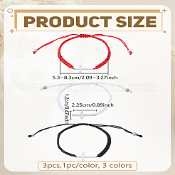 3Pcs 3 Colors Stainless Steel Link Bracelets&nbsp;BJEW-LP0012-20