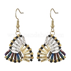 304 Stainless Steel with Glass Seed Beads Dangle Earrings&nbsp;EJEW-MZ00821-01