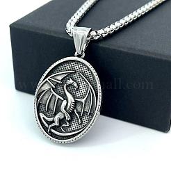 Nordic Viking Retro Stainless Steel Dragon Pendant Necklaces for Men&nbsp;AS6339