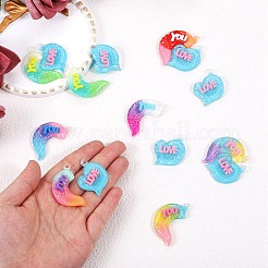 10 Sets Gradient Color Opaque Resin Pendants&nbsp;RESI-SZ0001-91C