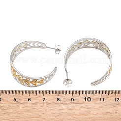304 Stainless Steel Flower with Leaf Stud Earrings for Women&nbsp;SA-CBA45D5-30GP