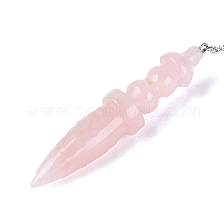 Natural Rose Quartz Dowsing Pendulum Pointed Pendants&nbsp;AJEW-N006-01E