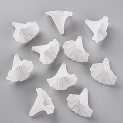 Transparent Frosted Acrylic Flower Beads&nbsp;X-BSF796