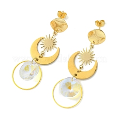 304 Stainless Steel Glass Stud Dangle Earrings&nbsp;EJEW-JE07307