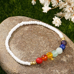 Natural & Synthetic Gemstone & Glass Seed Beads Stretch Bracelets for Women&nbsp;CR6398