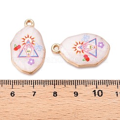 Printed Rack Plating Alloy Enamel Pendants&nbsp;ENAM-T020-04F