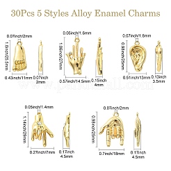 30Pcs 5 Styles Alloy Rhinestone Pendants&nbsp;FIND-CJ0002-42