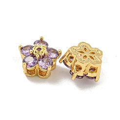 Brass Micro Cubic Zirconia Multi-Strand Links&nbsp;KK-B096-18G-03