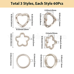 180Pcs 3 Styles CCB Plastic Bead Frame&nbsp;CCB-SP0001-08P