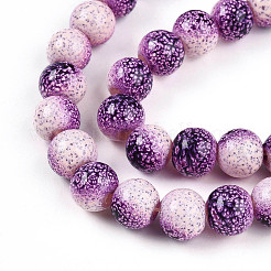 Transparent Baking Paint Glass Beads Strands&nbsp;DGLA-N009-8mm-04