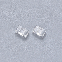 FGB 2-Hole Transparent Glass Seed Beads&nbsp;SEED-S031-M-001