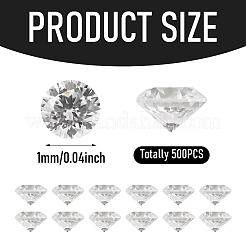 500Pcs Diamond Shape Grade AAA Cubic Zirconia Cabochons&nbsp;ZIRC-TADJ0001-01G