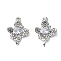 Brass Micro Pave Cubic Zirconia Connector Charms&nbsp;KK-Z103-10P-01