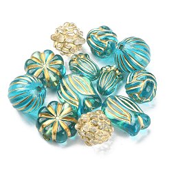6 Style Plating Acrylic Beads&nbsp;PACR-FS0001-01