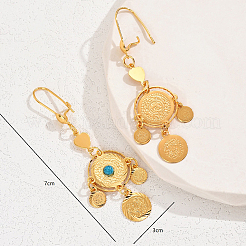 Fashionable Brass Coin Flat Round Hoop Earrings&nbsp;FC9615