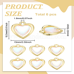 6Pcs Alloy Micro Pave Cubic Zirconia Pendants&nbsp;FIND-LP0002-99