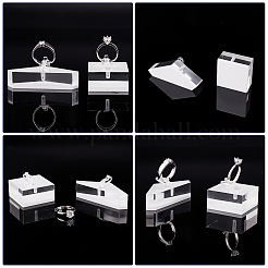 2 Sets 2 Styles Triangle & Square Acrylic Finger Ring Display Stands&nbsp;RDIS-GA0001-03