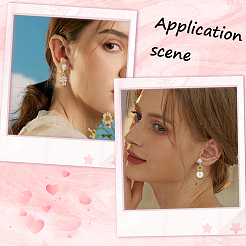 Brass Micro Pave Cubic Zirconia Stud Earring Findings&nbsp;KK-BBC0022-24