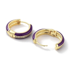 Brass Micro Pave Cubic Zirconia Hoop Earrings&nbsp;EJEW-L269-111