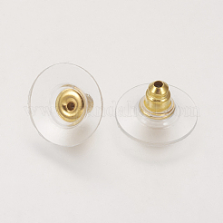 Brass Bullet Clutch Bullet Clutch Earring Backs with Pad&nbsp;KK-E446-14G