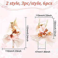 6Pcs 2 Styles Silk Cloth Imitation Rose Boutonniere & Wrist Corsage&nbsp;AJEW-GO0001-30