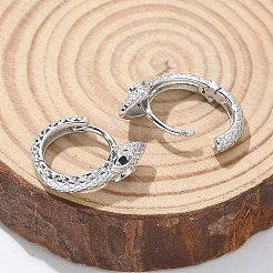 Brass Cubic Zirconia Hoop Earrings&nbsp;EJEW-Q014-08P