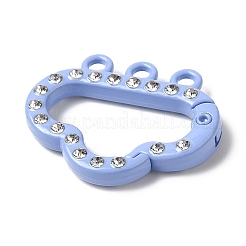 Spray Painted Alloy Rhinestone Spring Gate Ring&nbsp;PALLOY-P292-05