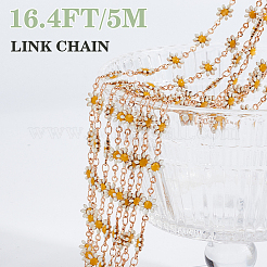 Brass Enamel Link Chains&nbsp;CHC-WH0012-13-1