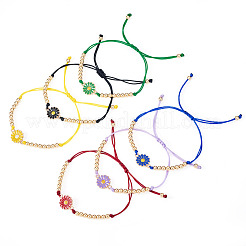 6Pcs 6 Colors Alloy Enamel Link Bracelets for Women&nbsp;BJEW-TAC0042