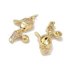 Brass Micro Pave Clear Cubic Zirconia Pendants&nbsp;KK-K420-08G