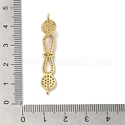 Rack Plating Brass Micro Pave Clear Cubic Zirconia Connector Charms&nbsp;KK-K377-79G
